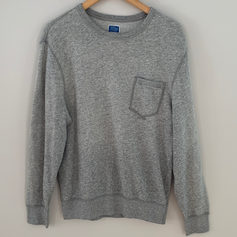 J. Crew Men’s Lightweight Sunfaded French Terry Sweatshirt Size Medium Grey
